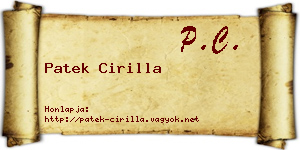 Patek Cirilla névjegykártya
